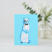 White Stoat Ermine Leuke fret Lover Art Briefkaart (Staand voorkant)