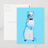White Stoat Ermine Leuke fret Lover Art Briefkaart (Voorkant / Achterkant)
