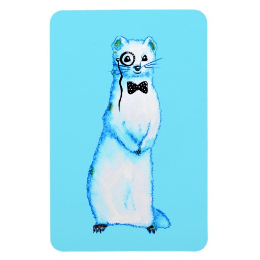 White Stoat Ermine Leuke fret Lover Art Magneet (Verticaal)