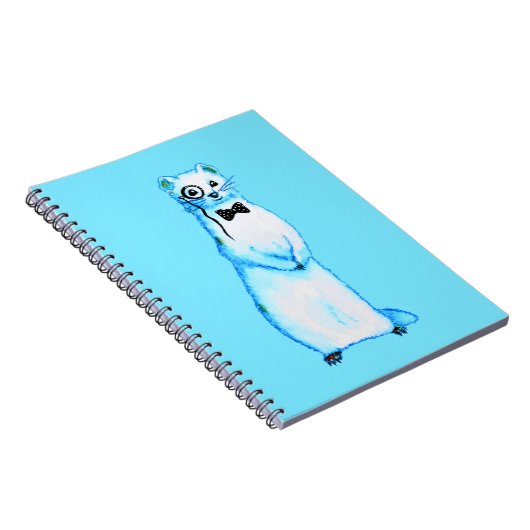 White Stoat Ermine Leuke fret Lover Art Notitieboek (Rechterzijde)