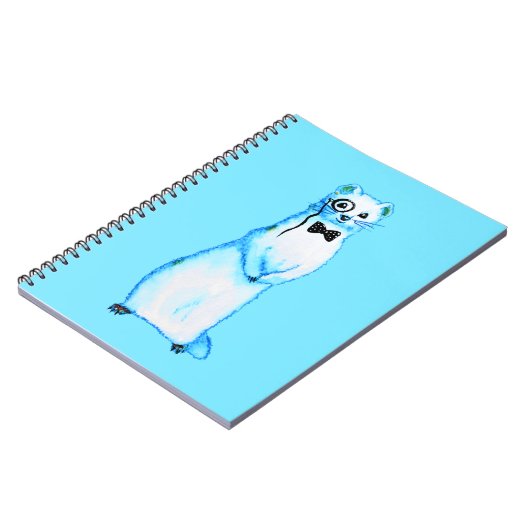 White Stoat Ermine Leuke fret Lover Art Notitieboek (Linkerzijde)