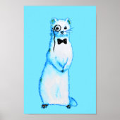 White Stoat Ermine Leuke fret Lover Art Poster (Voorkant)