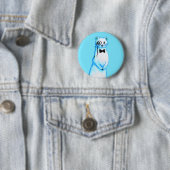 White Stoat Ermine Leuke fret Lover Art Ronde Button 5,7 Cm (In situ)