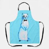 White Stoat Ermine Leuke fret Lover Art Schort (Voorkant)