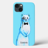 White Stoat Ermine Leuke Mustelid Ferret Lover Art Case-Mate iPhone Case (Achterkant)