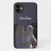 White Stone Christelijk Angel Statue Deep Paars Case-Mate iPhone Case (Achterkant)