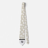 White & Stone Daisies Monogramed stropdas (Voorkant)