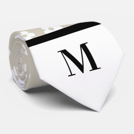 White & Stone Daisies Monogramed stropdas