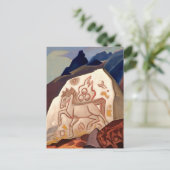 "White Stone - Horse of Happiness" van Nicholas Ro Briefkaart (Staand voorkant)