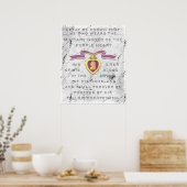 White Stone "PAARS HEART" Poster (Keuken)