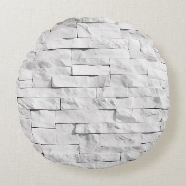 White Stone Textures Design Serie 1 Rond Kussen (Voorkant)