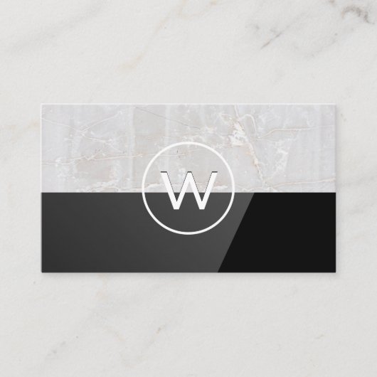 White Stone | Zwart gloss Visitekaartje (Voorkant)