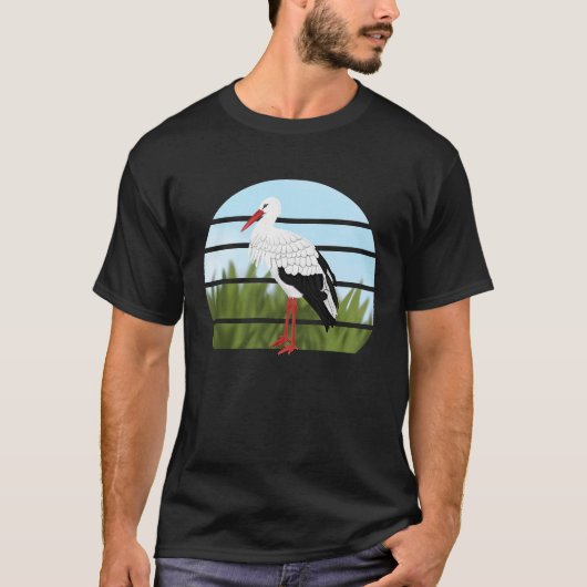 White Stork Bird Bird Birdwatcher Animal Biologist T-shirt (Voorkant)