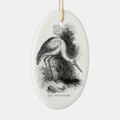 White Stork Bird Wildlife Tekening Keramisch Ornament (Rechts)