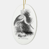 White Stork Bird Wildlife Tekening Keramisch Ornament (Links)