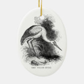 White Stork Bird Wildlife Tekening Keramisch Ornament (Achterkant)