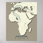White Stork Migration Map – Minimalistische  BIR Poster (Voorkant)