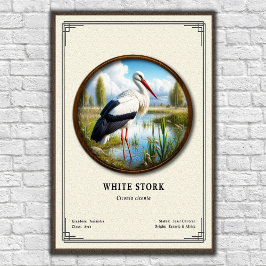 White Stork Zoology Series Poster