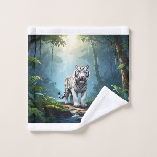 White Storm Tiger – Jungle Lightning Fantasy Mouse Bad Handdoek (Wasdoekje)