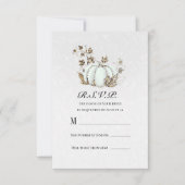 White Storybook Fairytale Pumpkin RSVP Reageer Kaart (Voorkant)