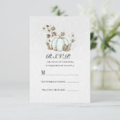 White Storybook Fairytale Pumpkin RSVP Reageer Kaart (Staand voorkant)