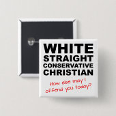 White Straight Conservative Christelijk Button Bad (Voorkant /achterkant)