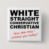 White Straight Conservative Christelijk Button Bad (Voorkant)