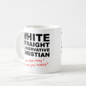 White Straight Conservative Christelijk Funny Mug Koffiemok (Voorkant links)