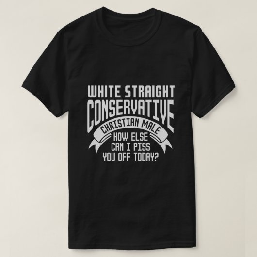 White straight Conservative Christelijk Male Premi T-shirt (Design voorkant)