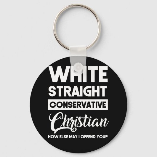 White straight Conservative Christelijk offensief Sleutelhanger (Voorkant)