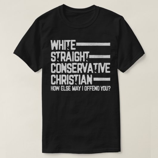 White straight Conservative Christelijk Patriotic  T-shirt (Design voorkant)