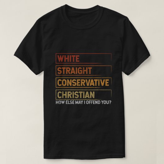 White straight Conservative Christelijk Patriotic  T-shirt (Design voorkant)