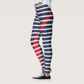 White Strepen Rode Vinkstreep Leggings (Links)
