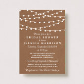 White String lampjes op Rustic Kraft Vrijgezellenf Kaart