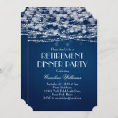 White String Lights op Blue Retirement Kaart (Voorkant / Achterkant)