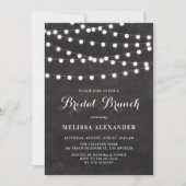 White String Lights op Chalkboard Bridal Brunch Kaart (Voorkant)
