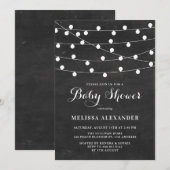 White String Lights op ChalkboardBaby shower Kaart (Voorkant / Achterkant)