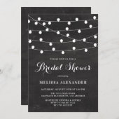 White String Lights op ChalkboardVrijgezellenfeest Kaart (Voorkant / Achterkant)