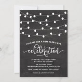 White String Lights op New Year's Eve van Chalkboa Kaart (Voorkant)