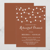 White String Lights Terracotta repetitie diner Kaart (Voorkant / Achterkant)