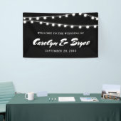 White string van lights Chalkboard Wedding Spandoek (Beurs)
