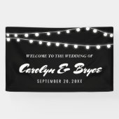 White string van lights Chalkboard Wedding Spandoek (Horizontaal)