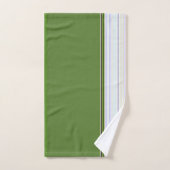 White Stripe on Green Bad Handdoek (Handdoek)