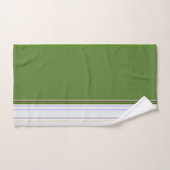 White Stripe on Green Bad Handdoek (Handdoek)