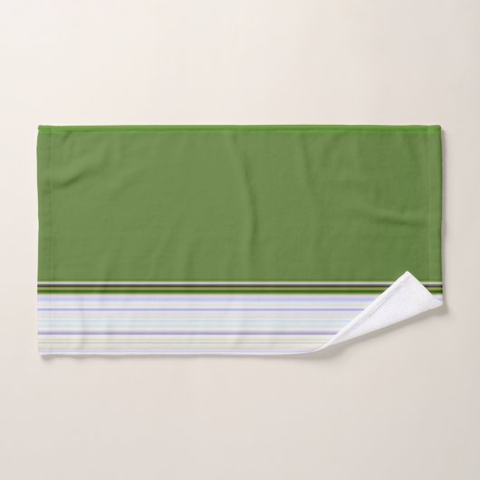 White Stripe on Green Bad Handdoek (Handdoek)