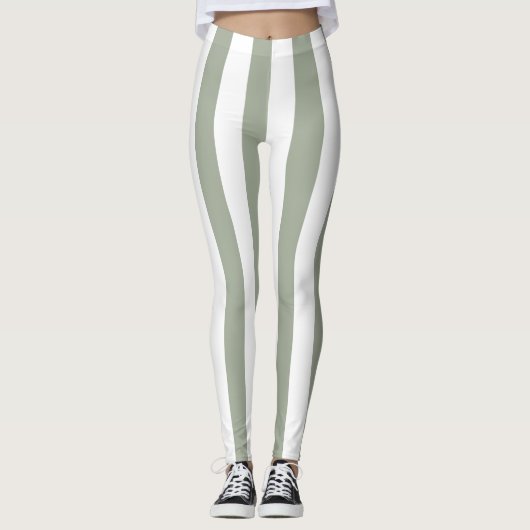 White Stripe Patroon Leggings (Voorkant)