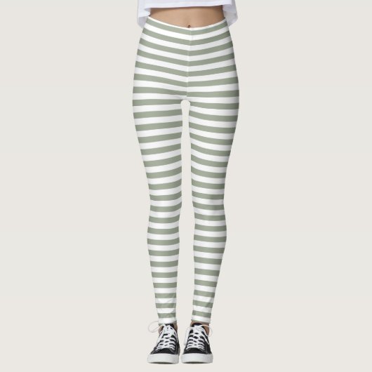 White Stripe Patroon Leggings (Voorkant)