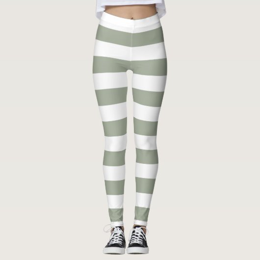 White Stripe Patroon Leggings (Voorkant)