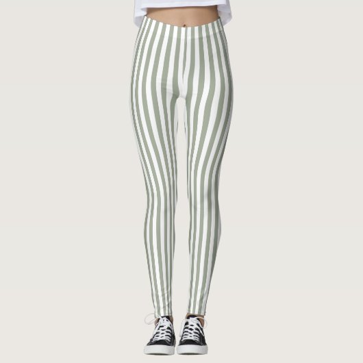 White Stripe Patroon Leggings (Voorkant)