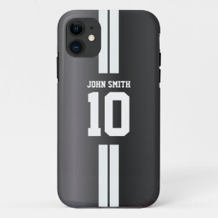 White Stripe Soccer Jersey Dark iPhone 5 Hoesje